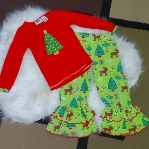 Girl's Christmas ruffle matching set 2T-3T